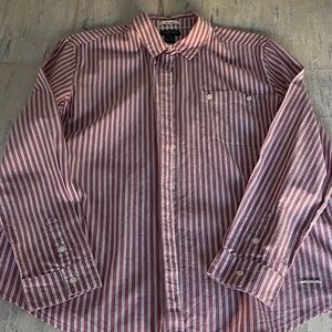 U.S. Polo Assn. Red and White Striped Casual Shirt